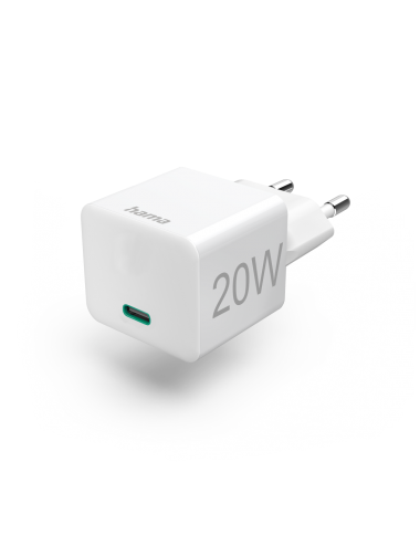 Hama Fast Charger USB-C 20W PD/Qualcomm Mini-Charger WHITE