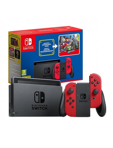 Nintendo Switch Red Joy-Con + Super Mario Odyssey