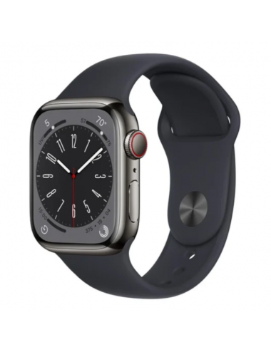 Apple Watch Series 8 GPS + Cellular 41mm Graphite Stainless Steel Case/Midnight Sport Band - Regular